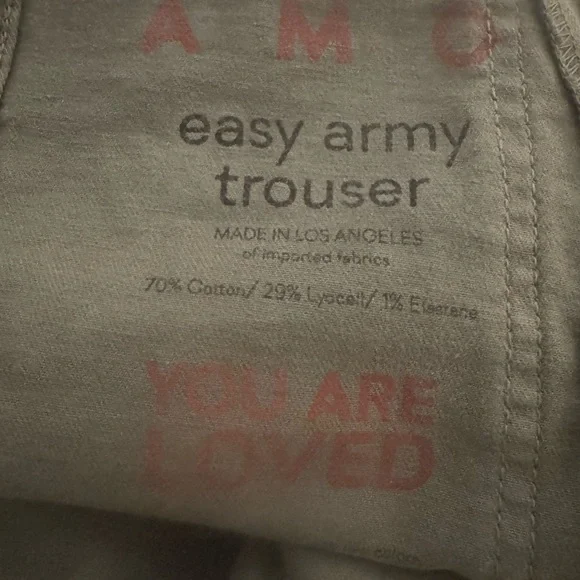 AMO Easy Army Trouser in Tea Leaf (Olive Green) Size 24 - Picture 5 of 5